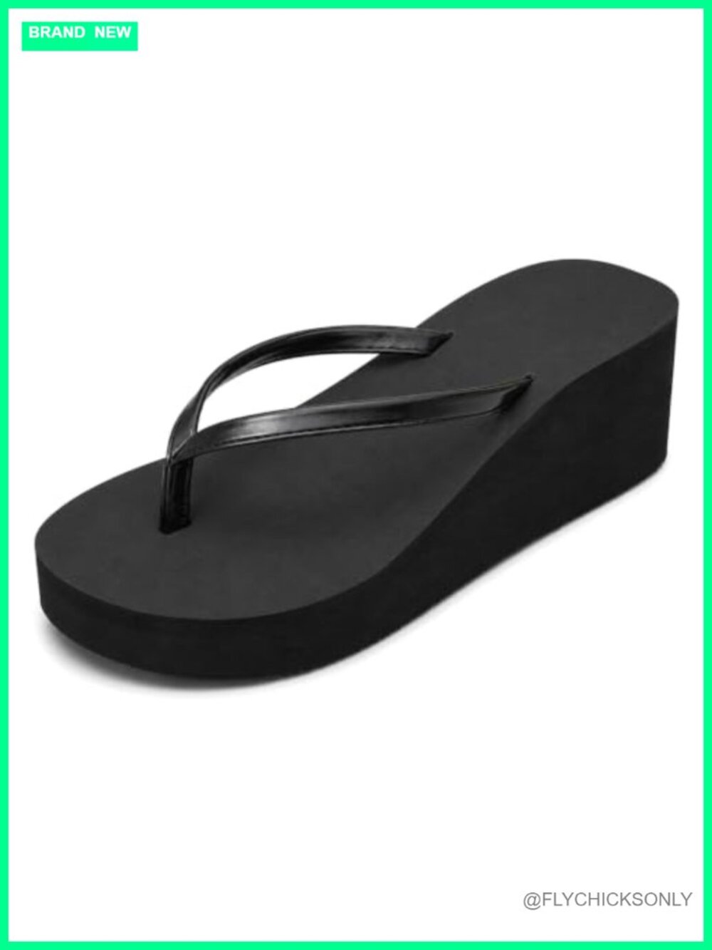Women's Platform Wedge Flip Flops Round Toe Slip On Thong Sandals